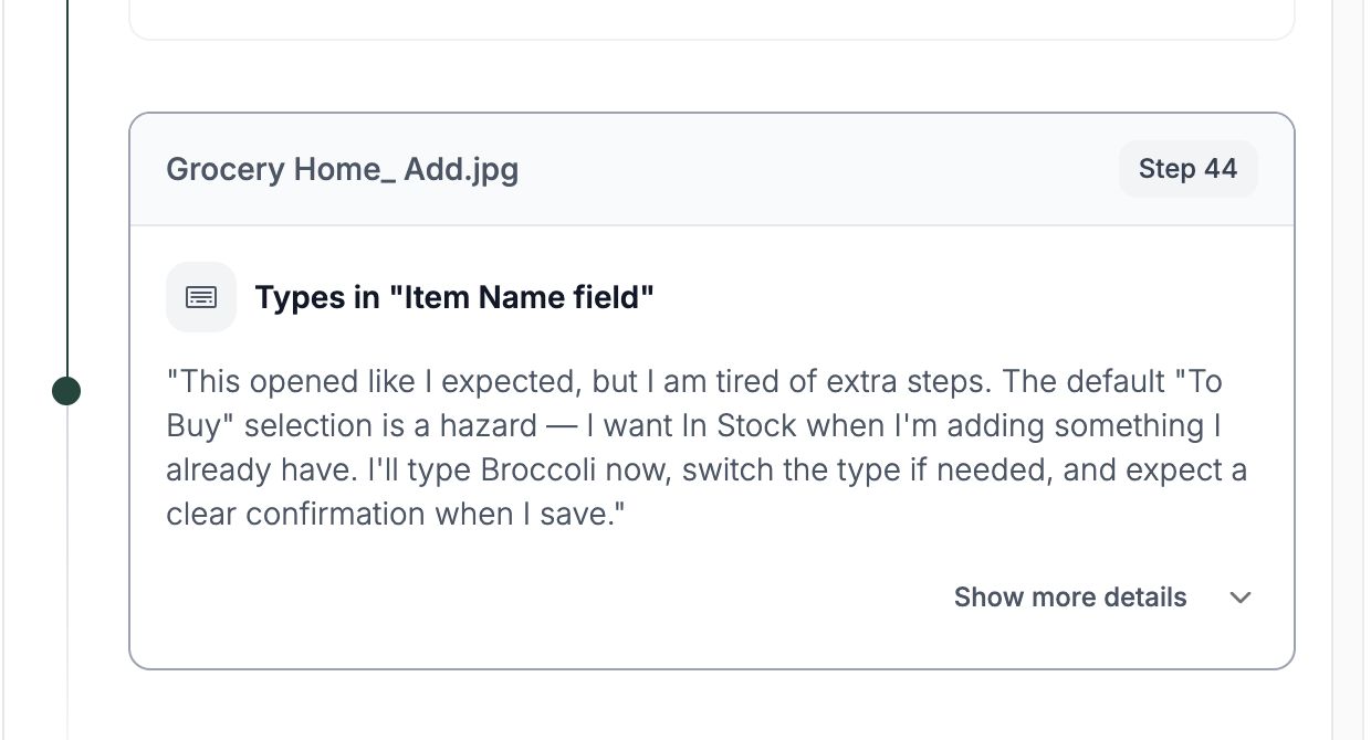 User story, Default To Buy is a hazard, I want In Stock when adding something I already have